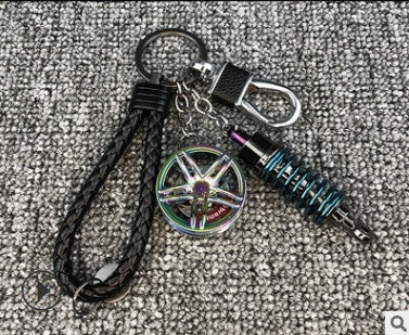 Car Trend Modified Wheel Shock Absorber Keychain, Turbo Key Chain Pendant, Personalized Gift Ornaments For Men And Women