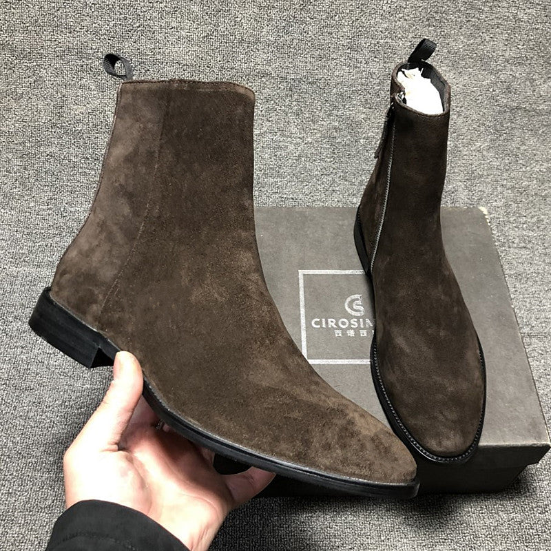 Short Bootsnew Korean Style High-Top Zipper Fashion Martin Boots