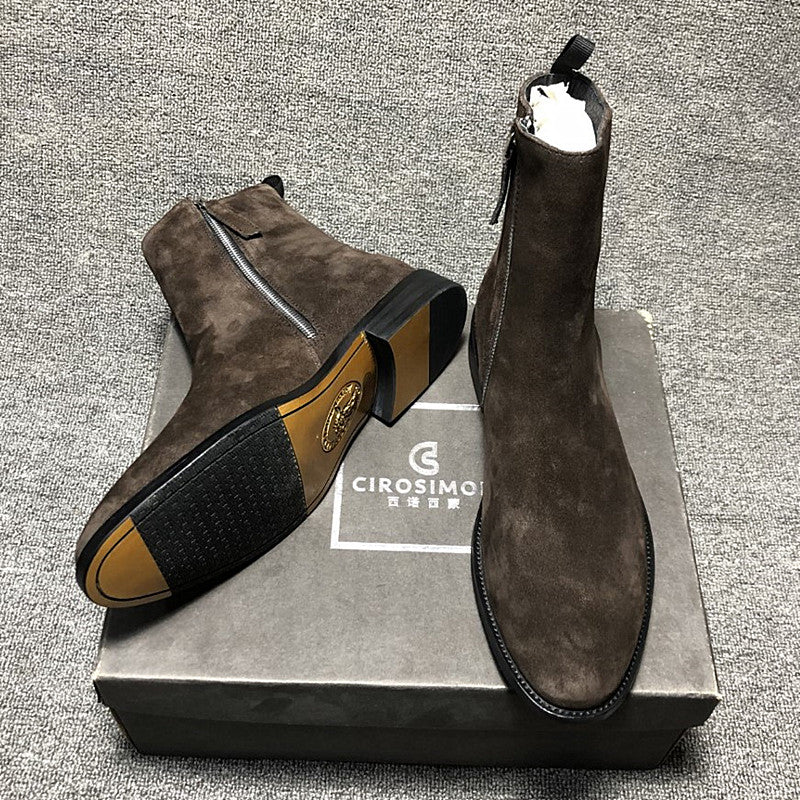 Short Bootsnew Korean Style High-Top Zipper Fashion Martin Boots