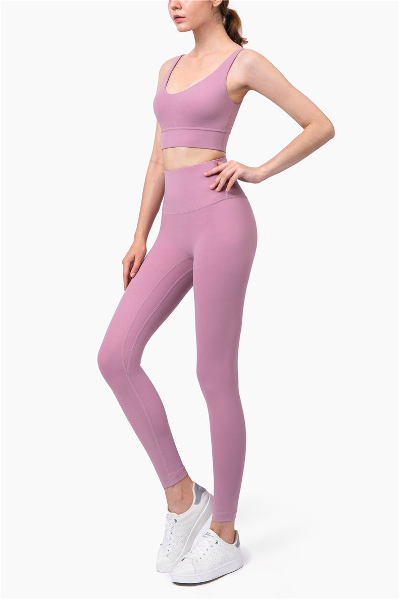 Europe And The United States No T-line High Waist Sports Slimming Running Peach Hip Pants