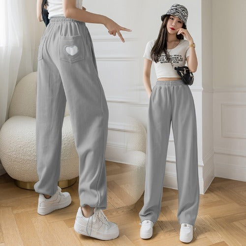 Women's Wide Leg Trousers High Waist Drape Love Drawstring Trousers