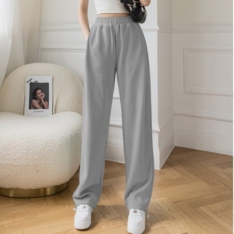 Women's Wide Leg Trousers High Waist Drape Love Drawstring Trousers