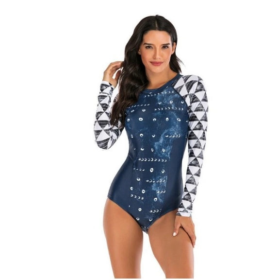 Bikini Push-Up Rashguard Manche Longue BLEU OCEAN