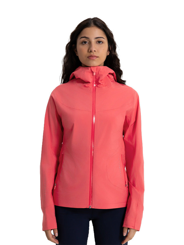 Autumn And Winter New Hooded Windbreaker Outdoor Windproof Waterproof Sports Coat For Women