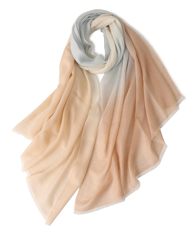 Gradient Color Matching Sunscreen Long Shawl In Stock