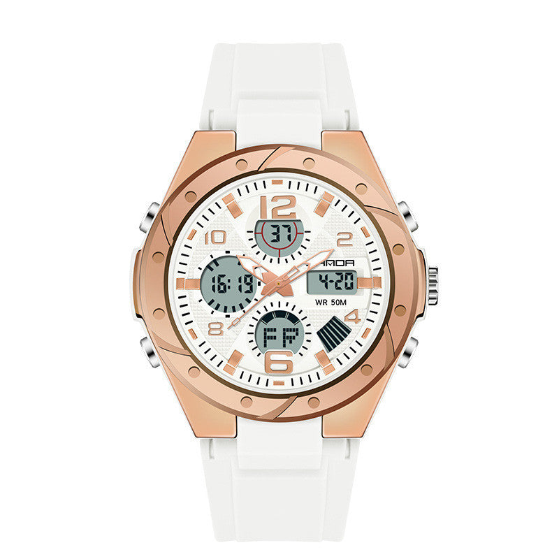 Men's Dual Display Waterproof Luminous Couple Sports Electronic Watch
