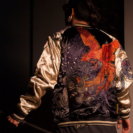 Men's embroidery double-faced jacket