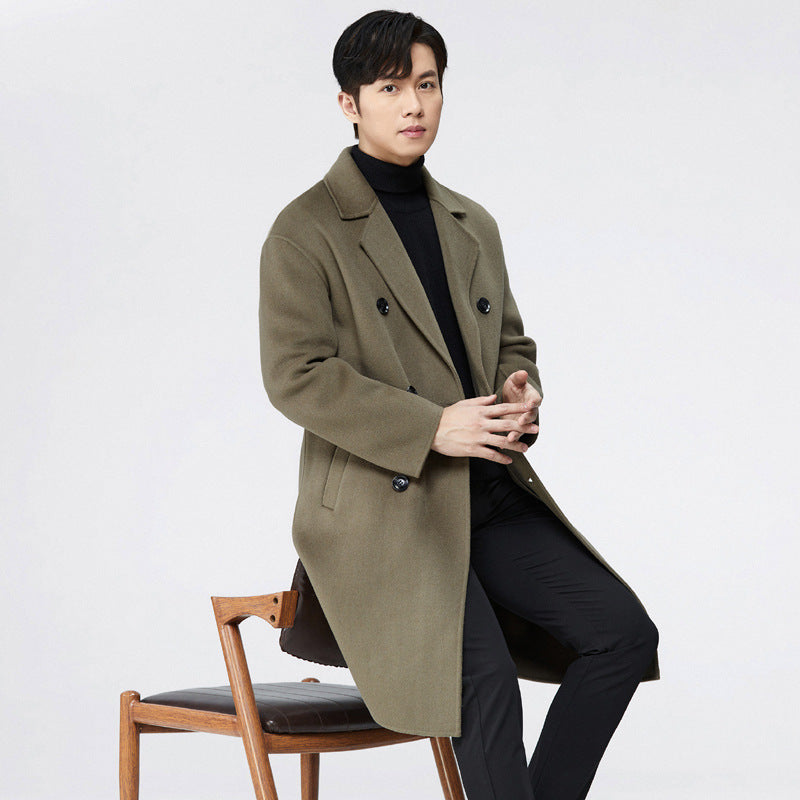 Men's Suit Collar Double Sided Wool Coat