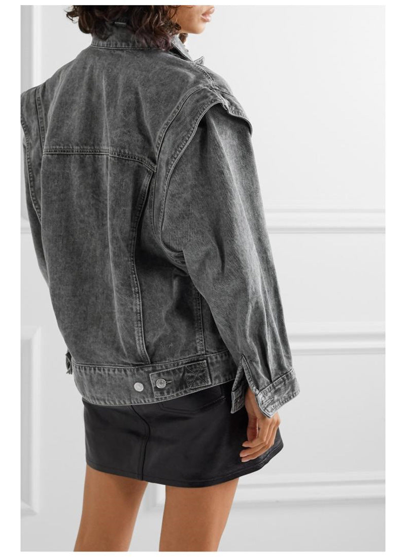 Denim jacket with detachable sleeves