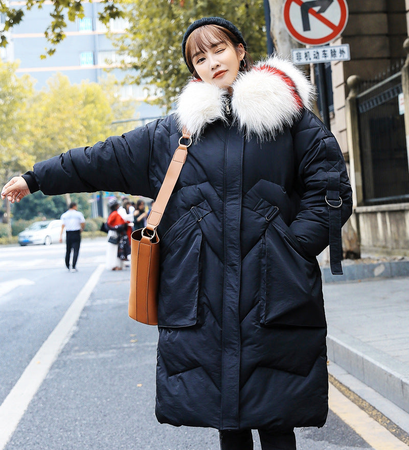 Mid-length loose down padded jacket