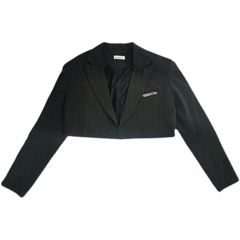Dark Gray Short Suit Jacket Women Spring New