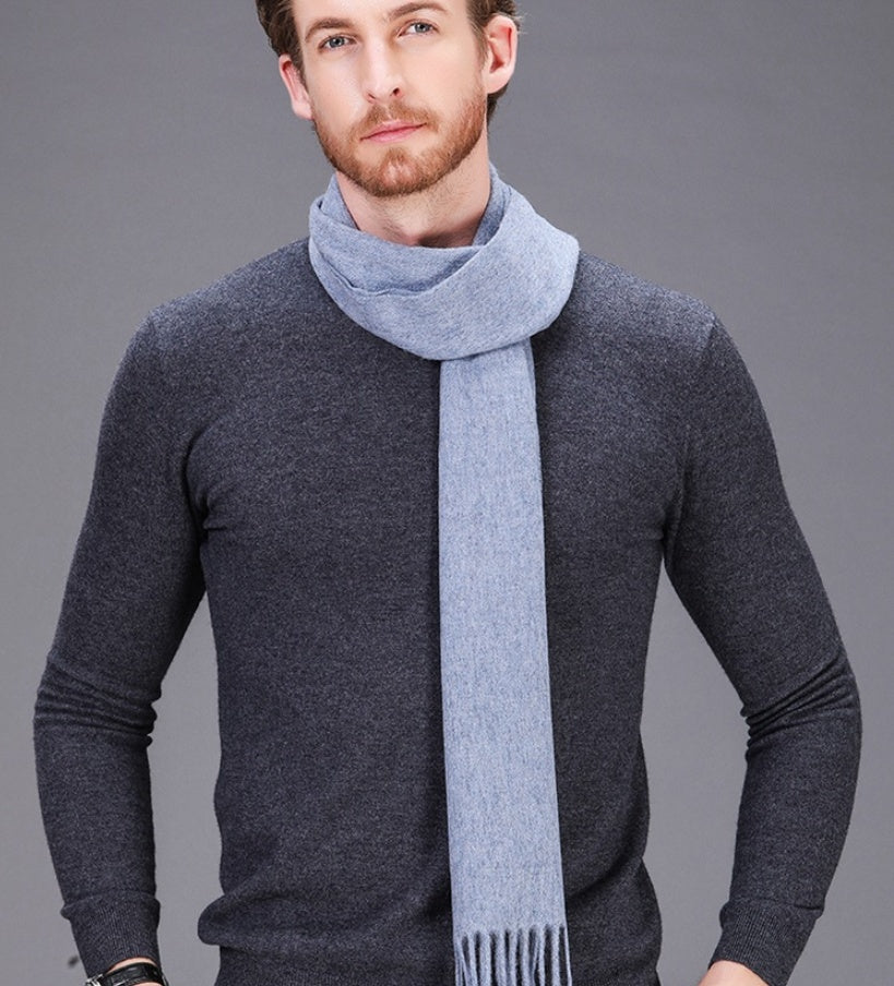 High-end brand winter cashmere scarf Men and women with pure wool warm retro thickened long collar