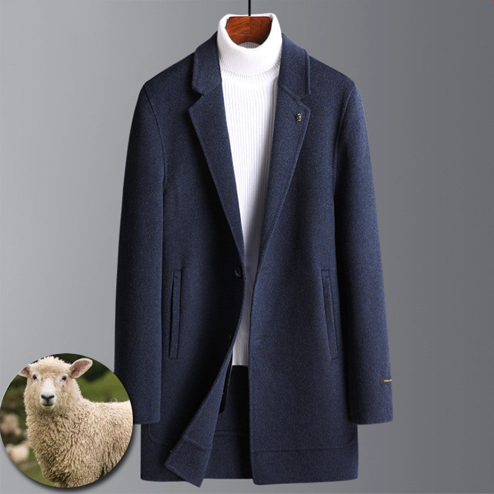 Double-faced cashmere woolen coat