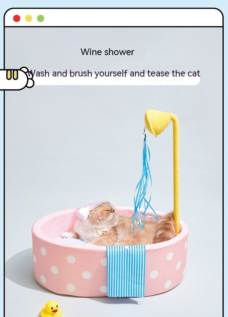 Bathtub Pet Bed Autumn And Winter Warm Nest Cat Dog Deep Sleeping Bed Cat Teaser Toy