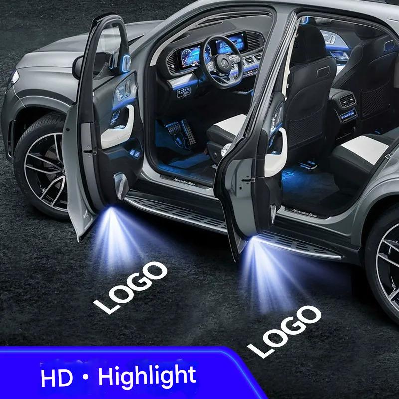 Car Welcome Light Wireless Carbon Fiber Pattern Infrared Door Sensor Projection Light Ambient Light