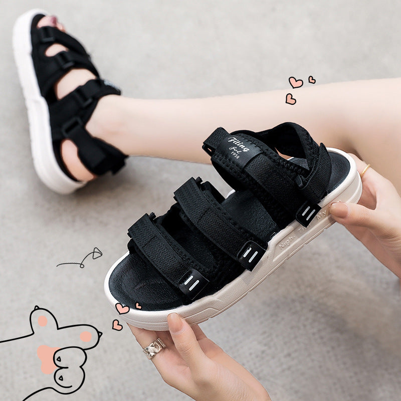 Women's Summer New Velcro Flat Soft Sole Non-Slip Sandals