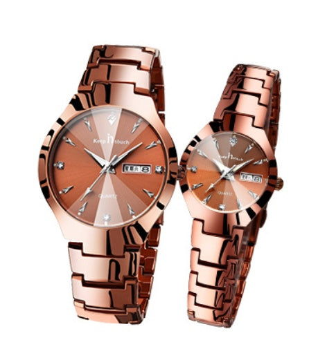Leisure Fashion Quartz Dual Calendar Night Light Watch