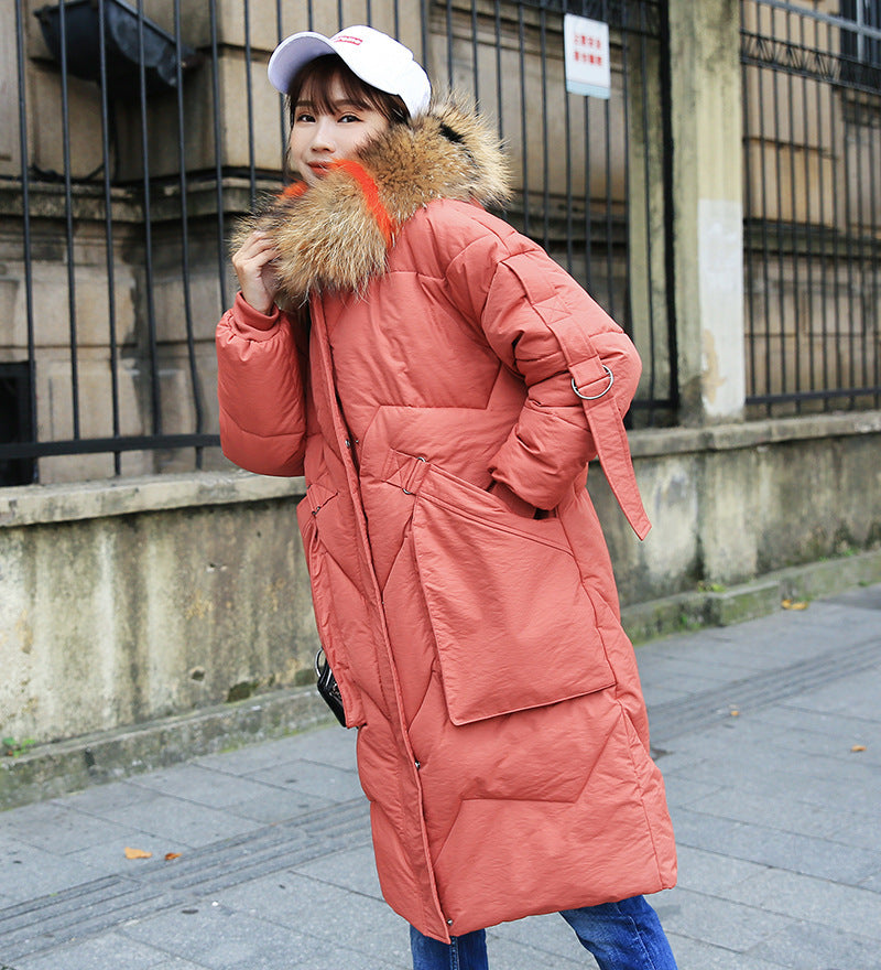 Mid-length loose down padded jacket