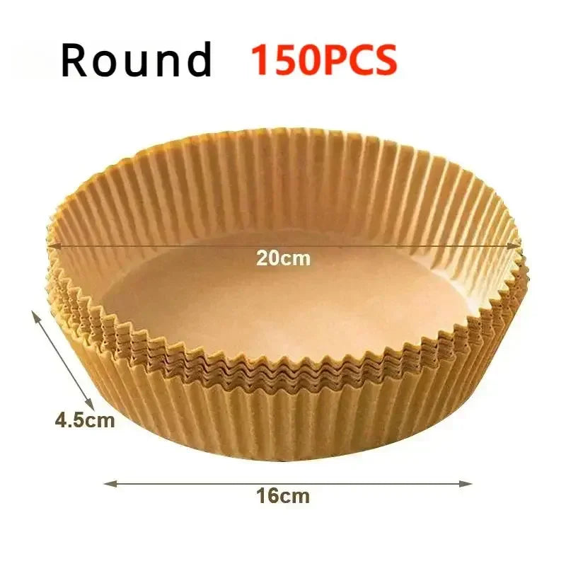 50pcs Air Fryer Paper Grease Absorbent Paper For Household Baking Pans With Thickened Silicone Paper Pads