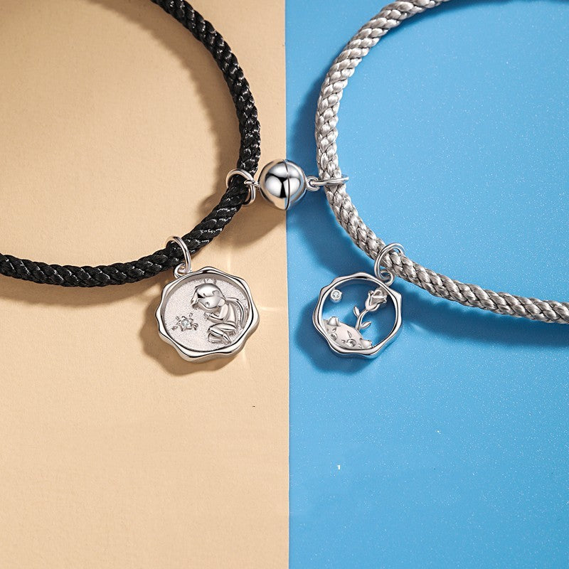 Sterling Silver Couple Bracelet For Women And Men