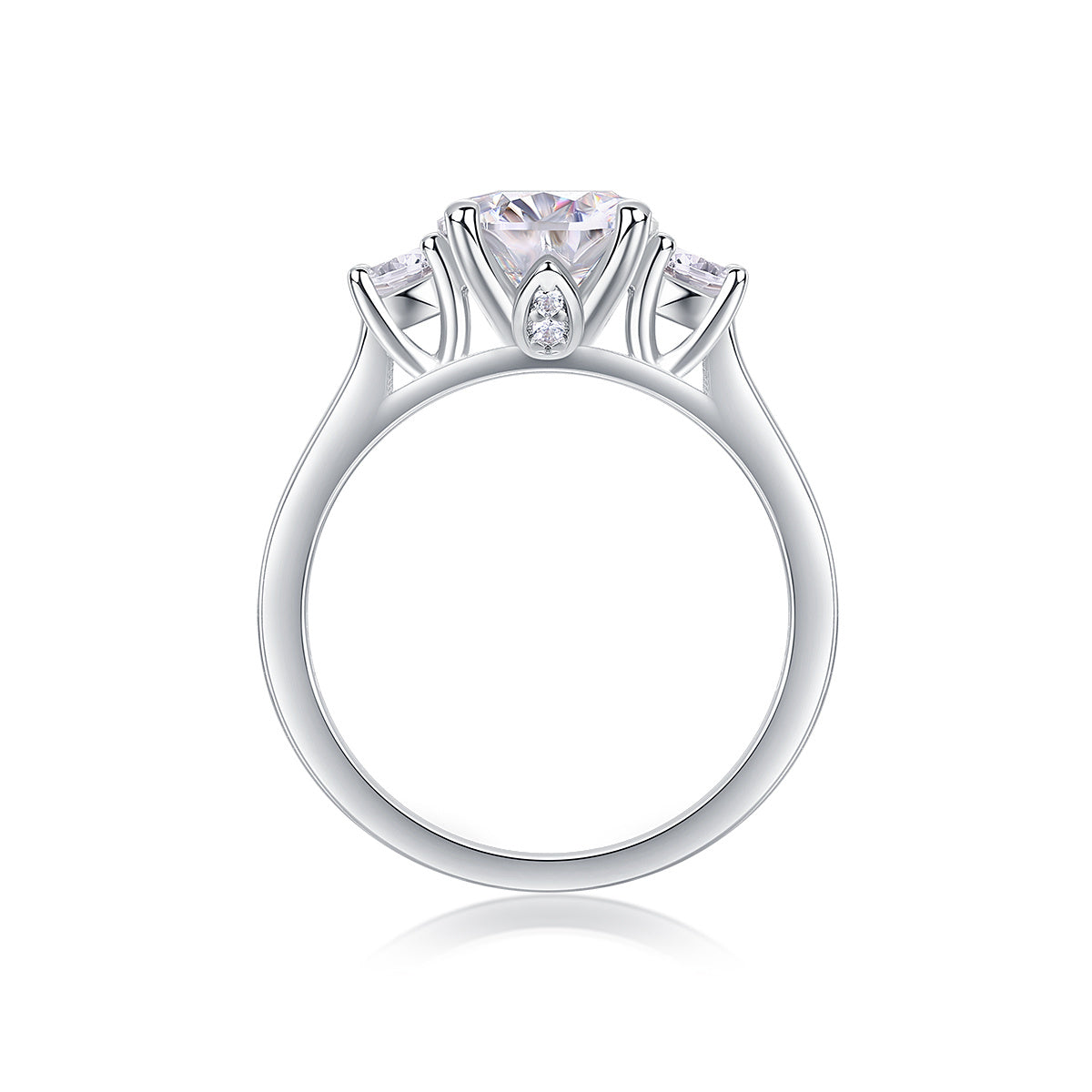 Starlight - A 2-carat Top-quality Moissanite S925 Silver Diamond Wedding Ring With Gold Plating. The Ring Can Be Inspected With A Diamond Pen