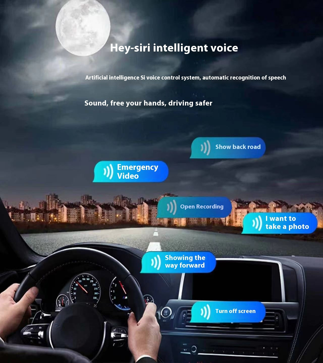 4K High-definition Center Console Bluetooth Driving Recorder