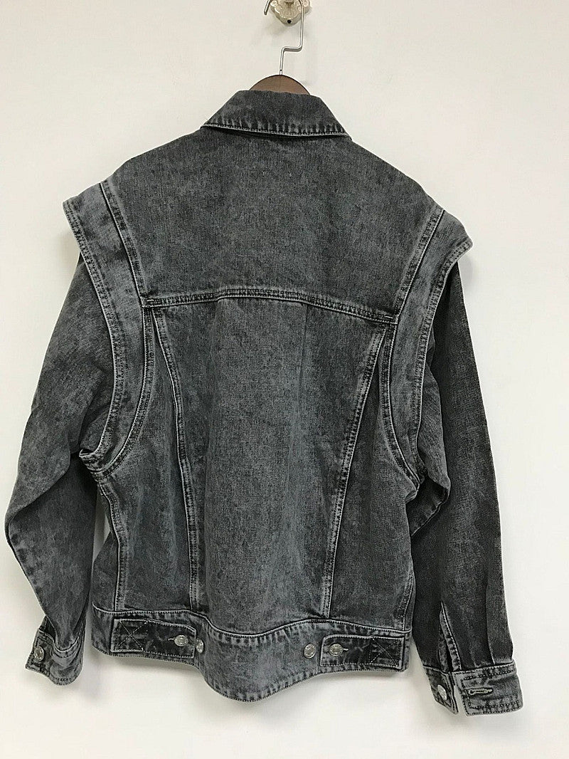 Denim jacket with detachable sleeves