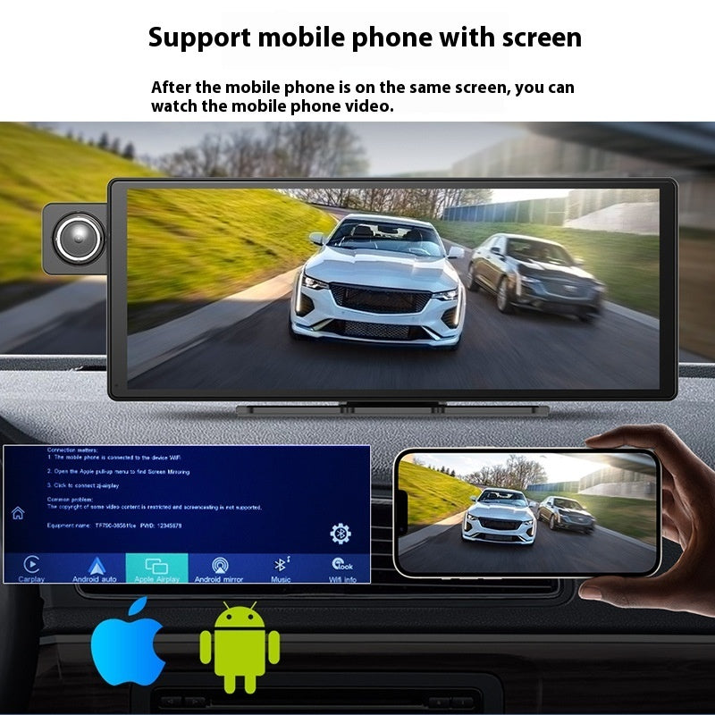 3 Camera CarPlay Driving Recorder Split Screen