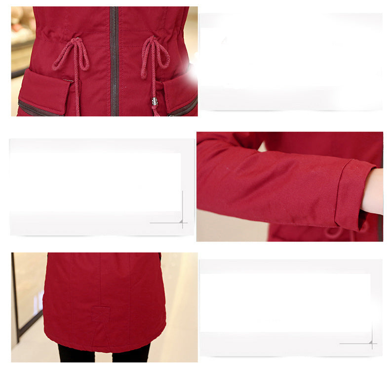 Fashion Women's Hooded Plus Fleece Cotton Coat