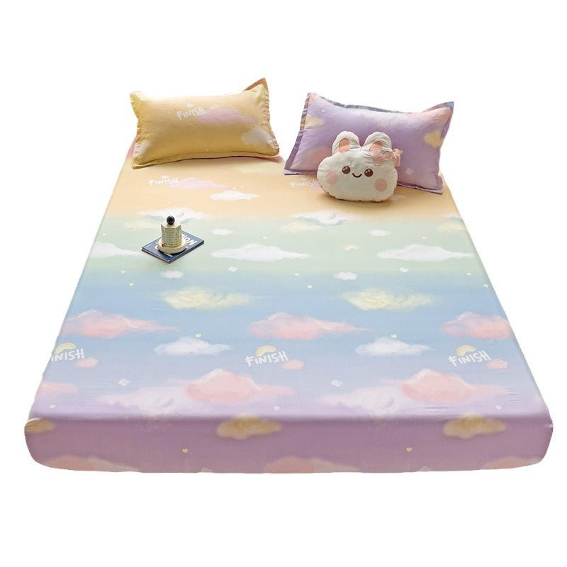 Brushed Single-layer Fitted Sheet Mattress Protective Cover