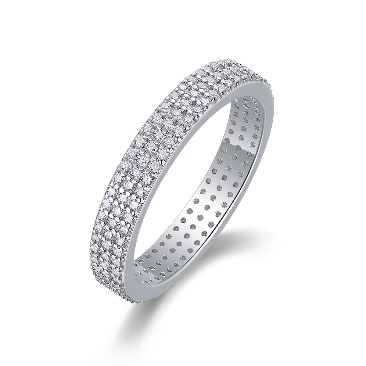 Light Up The Time - A Wedding Ring Set With Top-quality Moissanite S925 Silver And Platinum-plated Diamond Can Be Tested With A Diamond Pen