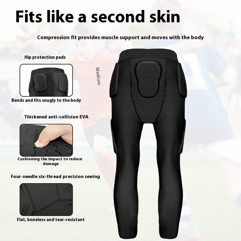 Knee Anti-collision Compression Pants Tight Sports Protective Gear Training Pant