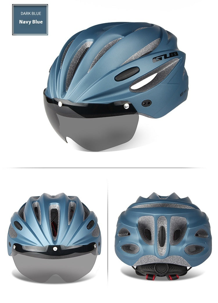 Mountain Bike Integrated Riding Cap Magnetic Goggles Helmet