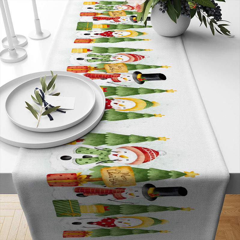 Christmas Table Runner Linen Insulated Restaurant Tablecloth