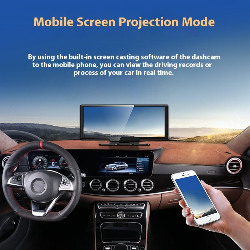 4K HD Dashboard Mobile Phone Projection Screen CarPlayAUTO Bluetooth Driving Recorder