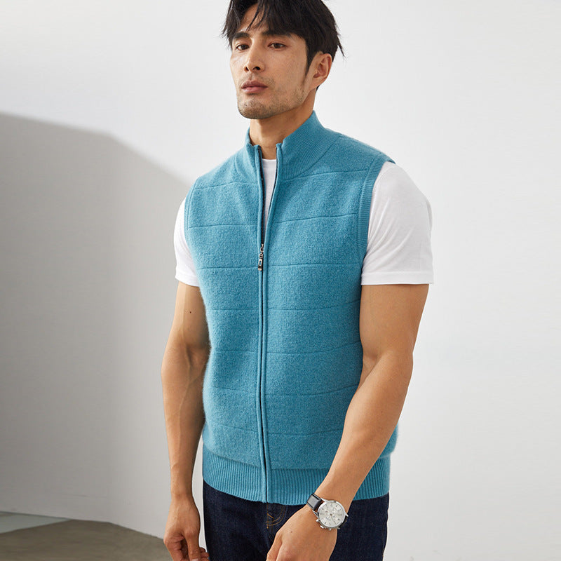 Men's Half-high Collar Vest Loose Thick