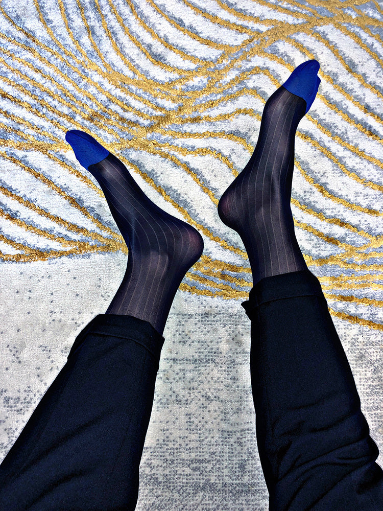 Striped nylon stockings