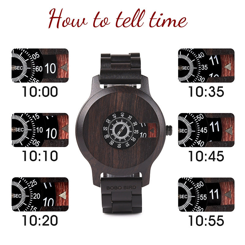 Men's Creative Round Bamboo Wood Watch