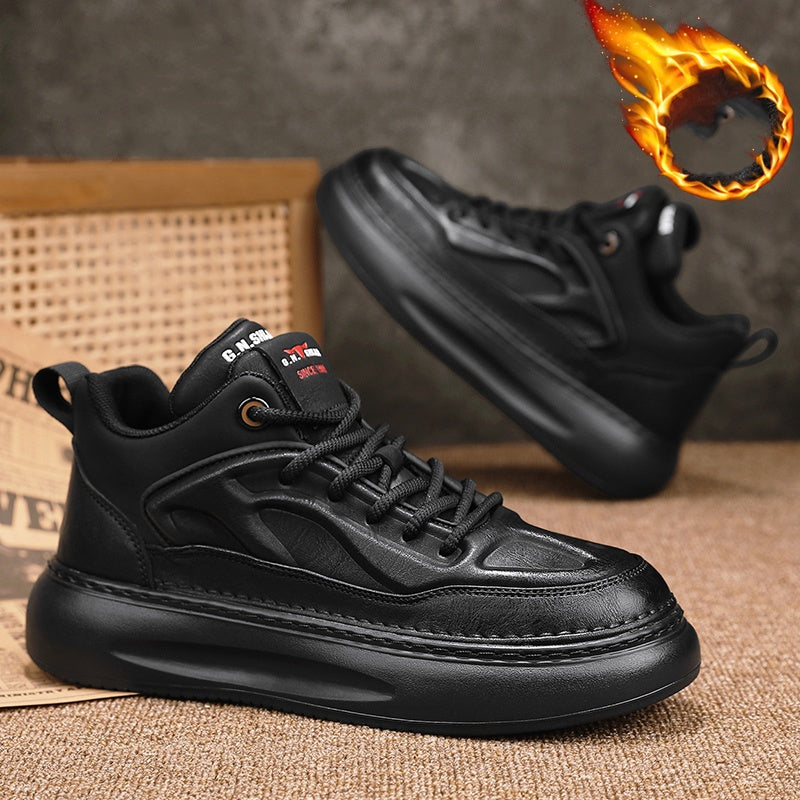 Autumn And Winter Cotton-padded Shoes With Velvet Leather Casual Shoes Men
