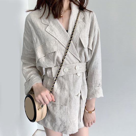 Casual waist thin suit jacket