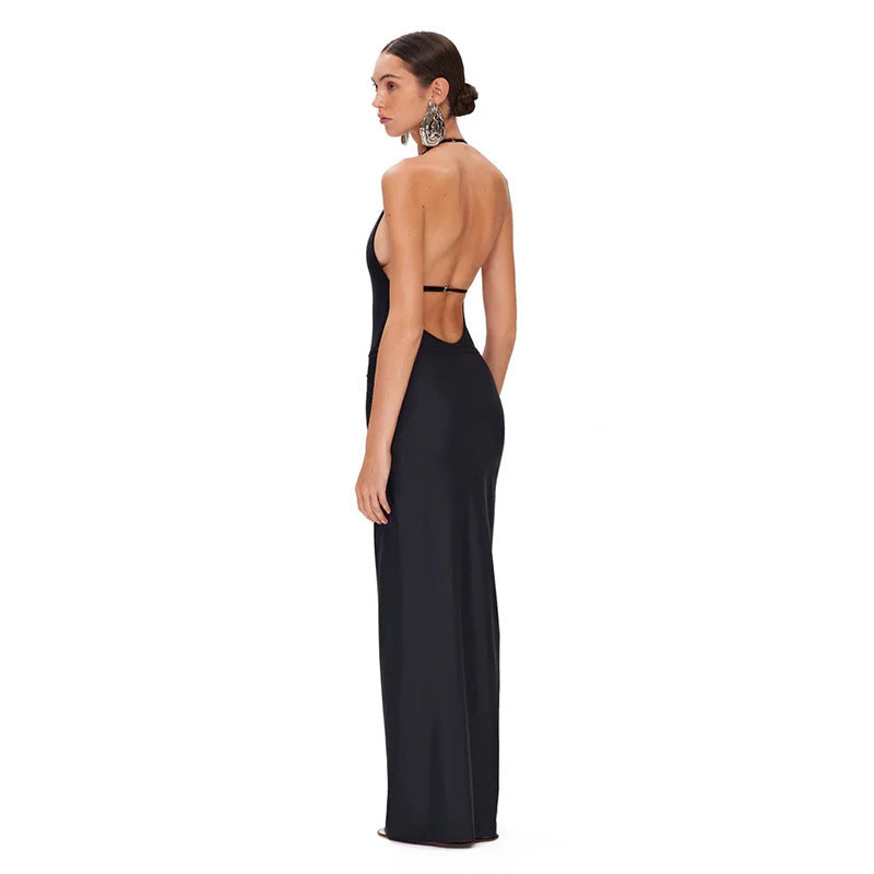 European And American Plus Size Deep V-neck Backless Foreign Trade Skirt Two-piece Set