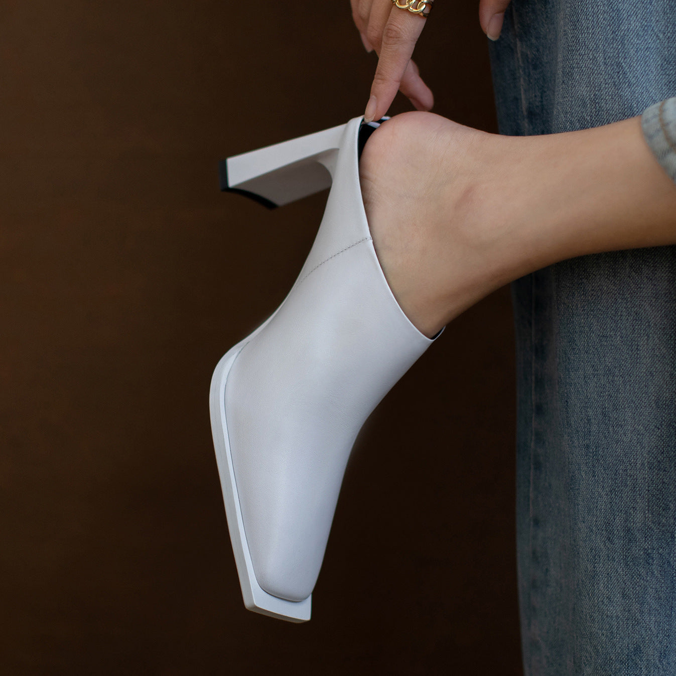 Summer Fashion New Square Toe Thick Heel High Heel Women's Shoes