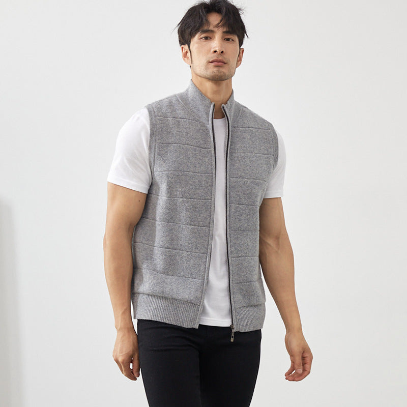 Men's Half-high Collar Vest Loose Thick