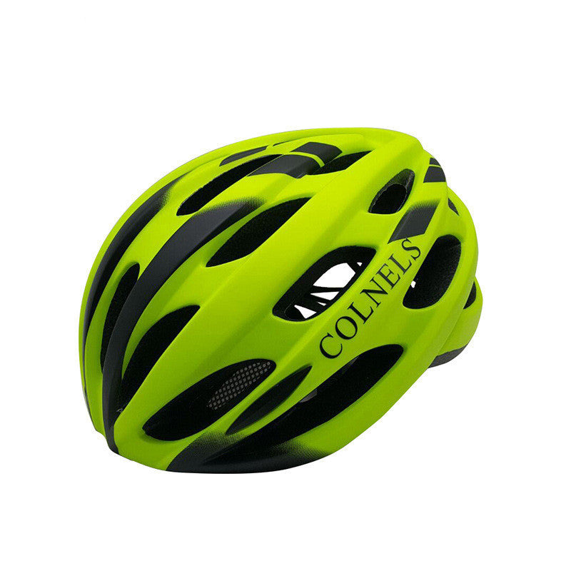 Bicycle helmet with taillight warning light glowing insect screen
