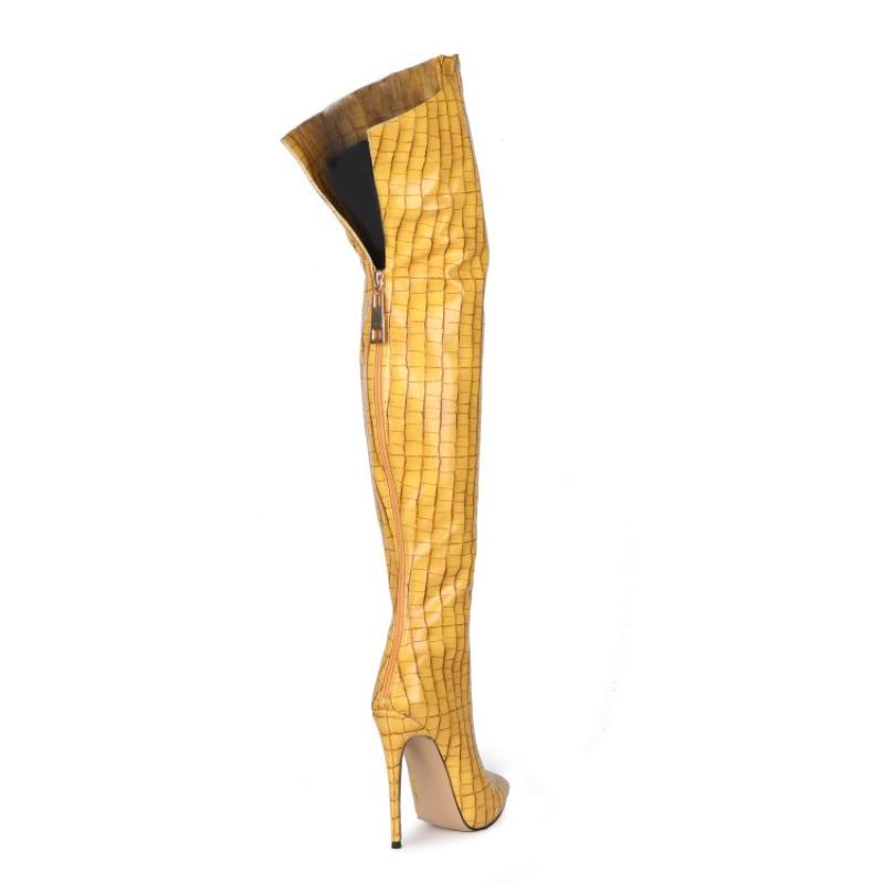 Paris Catwalk Stiletto and Pointed High-Heeled Long-Tube Over-The-Knee Catwalk Boots