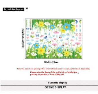 Flower Stickers Skirting Line Decoration Hyaloid Membrane Waterproof Wall Stickers