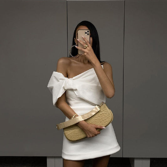 Women's Fashion Irregular Bow Dress