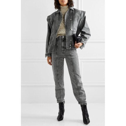 Denim jacket with detachable sleeves