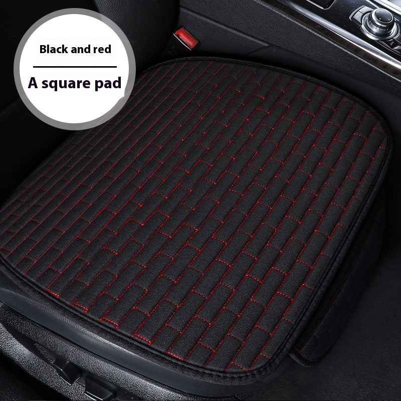 Linen Car Seat Cushion Three-piece Seat Protective Pad