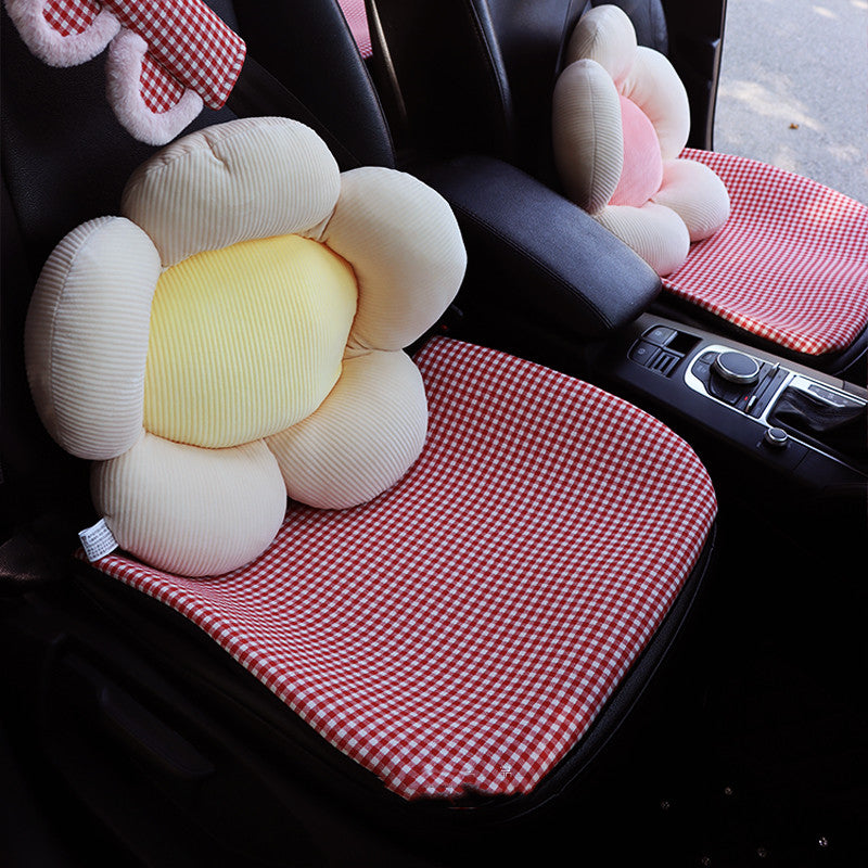 Linen Plaid Four Seasons Car Seat Cushion
